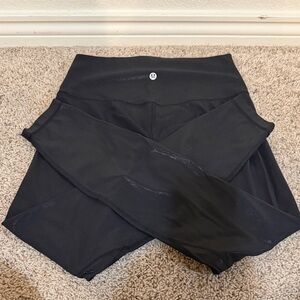 Lululemon black foil wunder train high rise tight 28”
